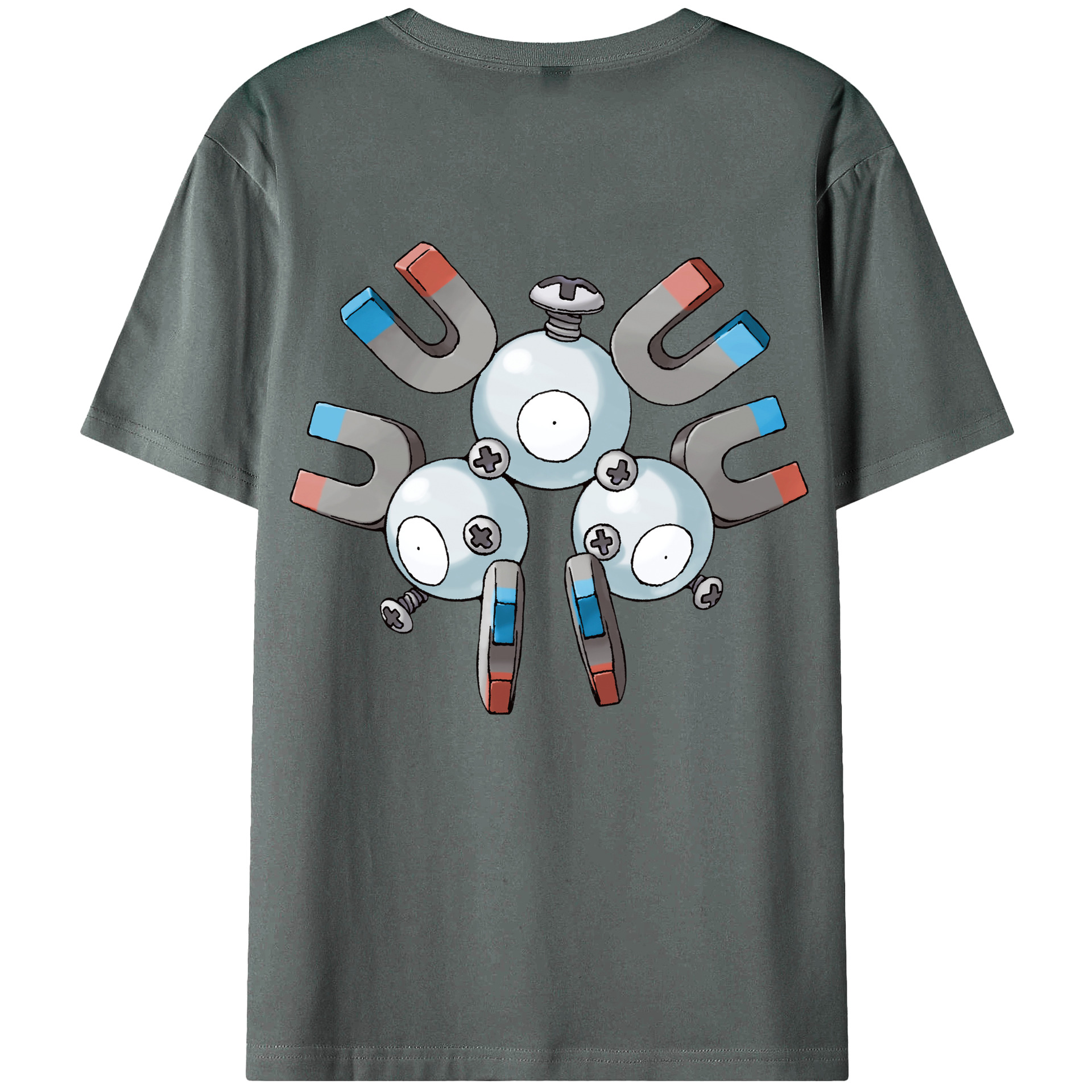（画像用） ポケットモンスター Pokémon 綿100％ メンズ半袖Tシャツ（バックプリント） 通気性